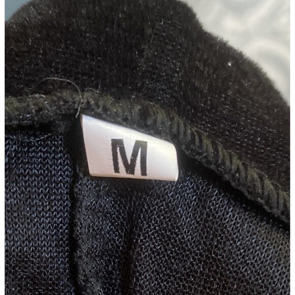 Medieval Renaissance Hooded Gown Black Velour Gold Trim Lace Up Bodice Size M - Picture 12 of 13